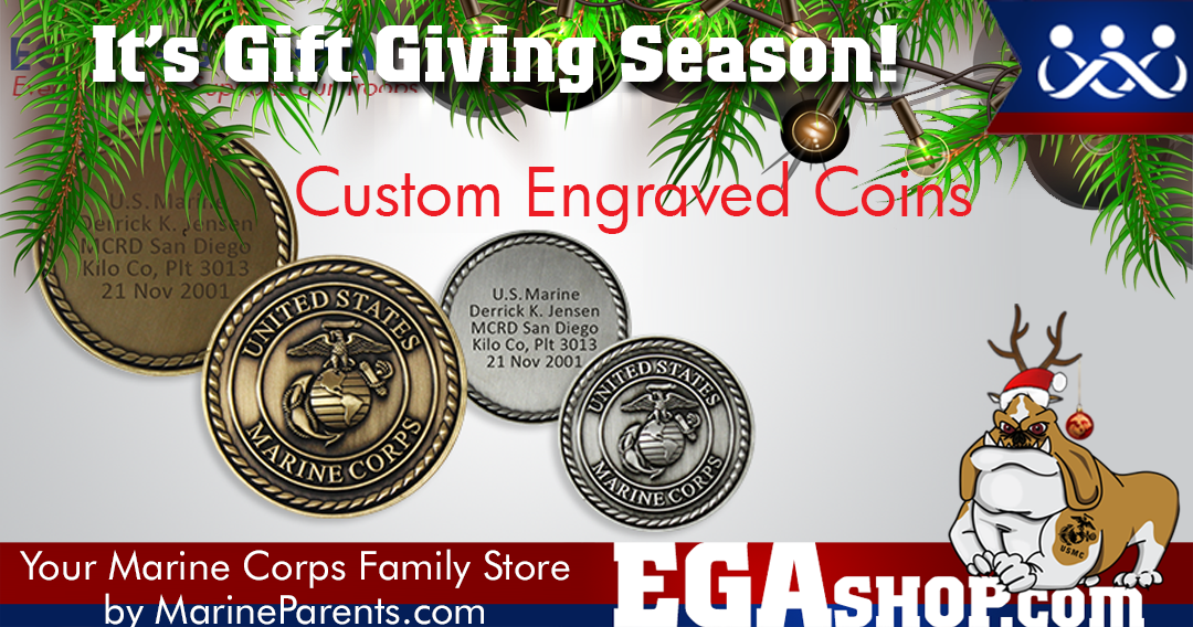 Engraved Marine Corps Coins for Christmas Gifts